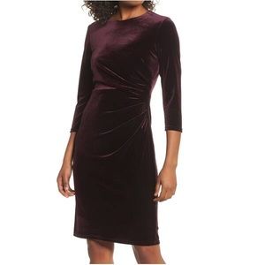 Eliza J Purple Velvet Sheath Dress